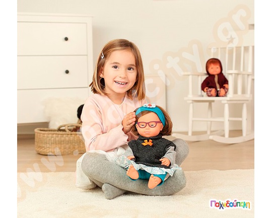 Κούκλα ξεχωριστό κοριτσάκι με γυαλιά 38 εκ.