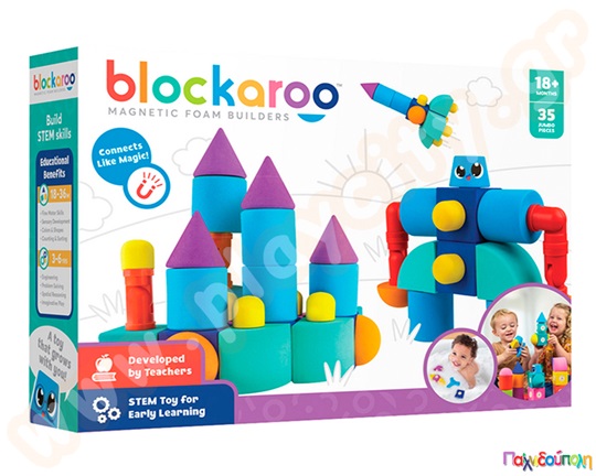 Εκπαιδευτικό παιχνίδι STEM Αφρώδη Μαγνητικά Τουβλάκια - Κάστρο 35 τεμάχια