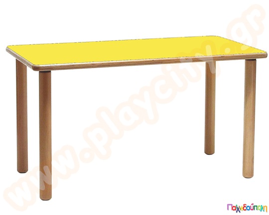 Τραπέζι παραλληλόγραμμο ανοιχτό κίτρινο χρώμα