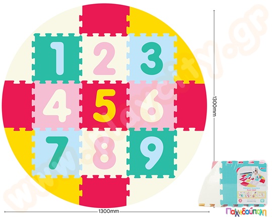 Ελαστικές πλάκες EVA με αριθμούς σε κύκλο