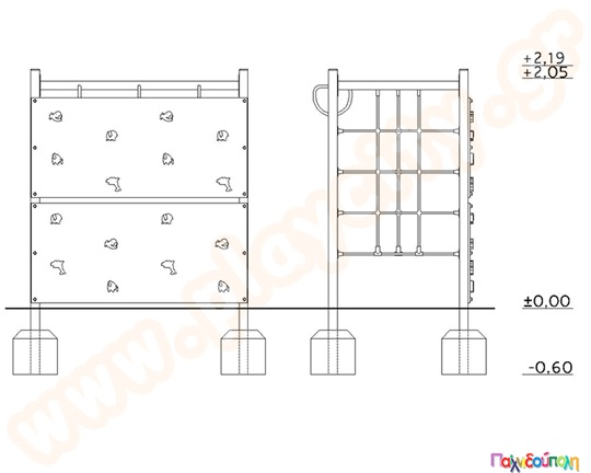 Τετράγωνη αναρρίχηση με σχοινιά