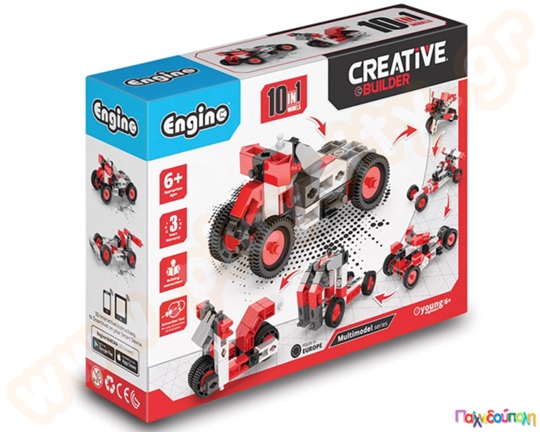 Παιχνίδι Κατασκευών Creative Builder Κατασκευή οχημάτων Σετ 10 μοντέλα