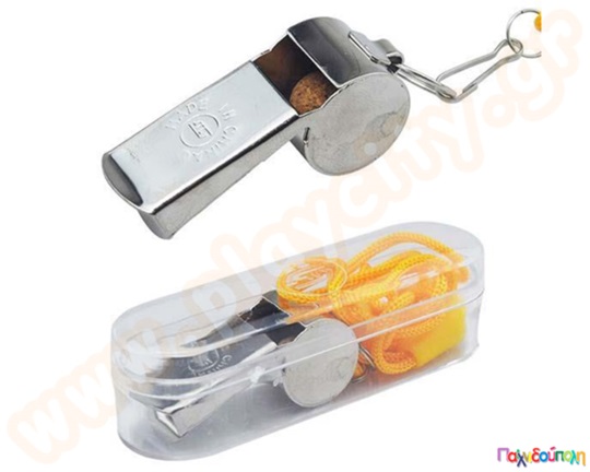 Σφυρίχτρα μεταλλική με κορδόνι