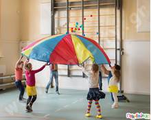 Αλεξίπτωτο Γυμναστικής-Ψυχοκινητικής διαμέτρου 305 εκ. με 12 λαβές και 24 μπάλες  Ομαδικά Παιχνίδια