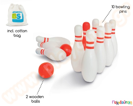 Ξύλινο μπόουλινγκ - Red and White Bowling