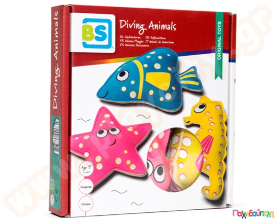 Παιχνίδι μπάνιου Βυθιζόμενα ζωάκια Σετ 3 τεμάχια Fun