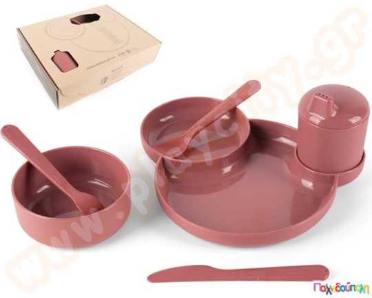 Σετ φαγητού για βρέφη κόκκινο BIO 6 τεμαχίων