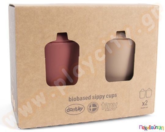 Ποτηράκια με καπάκι στόμιο για βρέφη BIO σετ 2 τεμαχίων