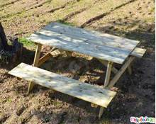 Ξύλινο τραπέζι - πάγκος πικ νικ 150 εκ.  Εξοπλισμός Πόλης - Παγκάκια - Κάδοι