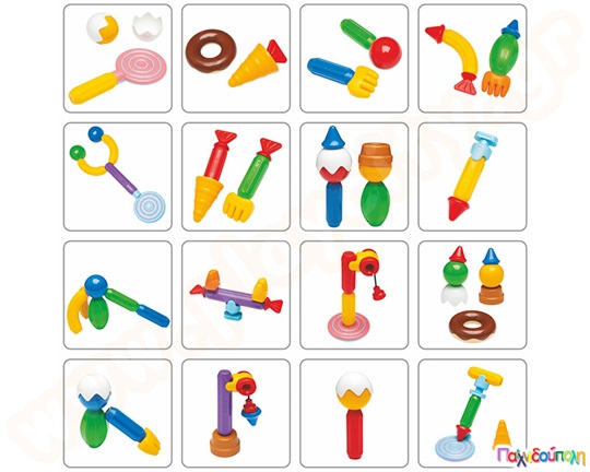 Βρεφικά μαγνητικά τουβλάκια Stick-O Σετ Μίμησης Ρόλων 26 τεμάχια (16 μοντέλα)