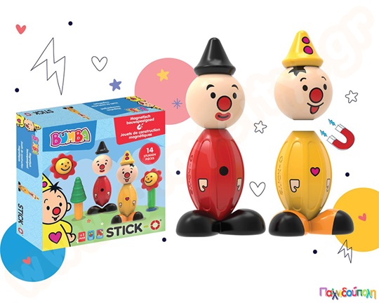 Βρεφικά μαγνητικά τουβλάκια Stick-O Bumba Σετ 14 τεμάχια