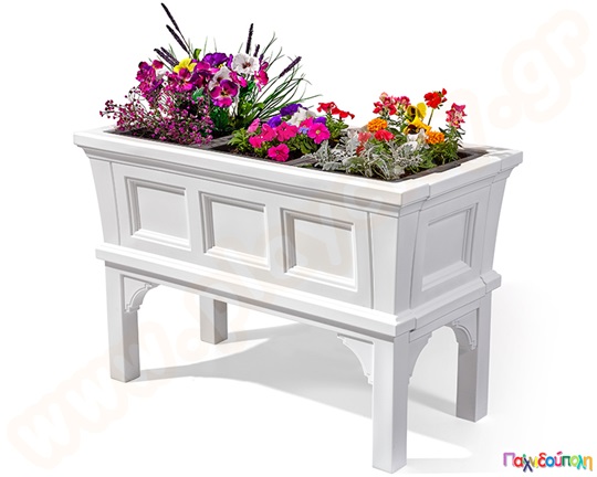 Τριπλή γλάστρα λουλουδιών λευκή Step2