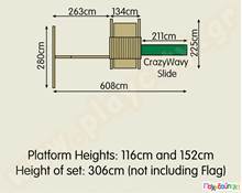 Ξύλινος πύργος με 2 κούνιες, τσουλήθρα και αμμοδόχο  Συστήματα Παιδικής Χαράς