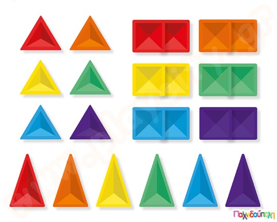 Μαγνητικά τουβλάκια κατασκευών Connetix Rainbow Mini Pack Σετ 24 τεμάχια