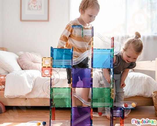 Μαγνητικά τουβλάκια κατασκευών Connetix Ball Run Pack Σετ 92 τεμάχια