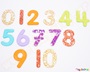 Διαφανείς Glitter αριθμοί Σετ 14 τεμάχια