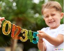 Διαφανείς Glitter αριθμοί Σετ 14 τεμάχια  Αισθητηριακή Ολοκλήρωση