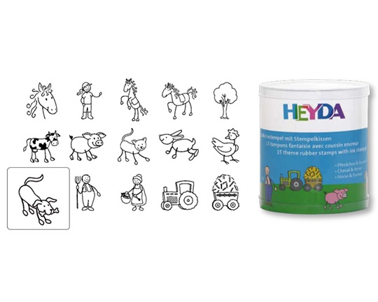 Σφραγίδες άλογα και φάρμα σετ 15 τεμαχίων