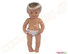 Κούκλα αγοράκι Καυκάσιος με μαλλιά 38 εκ.  Μωράκια - Φροντίδα Μωρού - Καροτσάκια