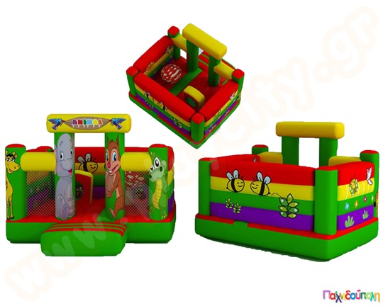 Φουσκωτό Παιχνίδι Ο κήπος των ζώων (πράσινο-κόκκινο) (με 1 blower)