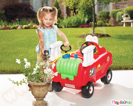 Πλαστικό αυτοκίνητο Πυροσβεστικό, με αποσπώμενη αντλία νερού που ψεκάζει Little Tikes