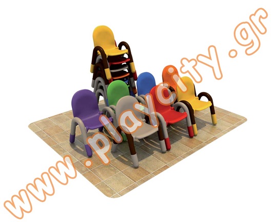 Πλαστικό καρεκλάκι στοιβαζόμενο νηπίων με κυκλική πλάτη