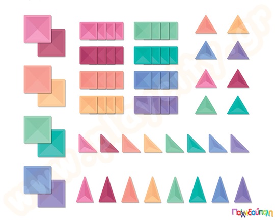 Μαγνητικά τουβλάκια κατασκευών Connetix Pastel Starter Pack Σετ 64 τεμάχια