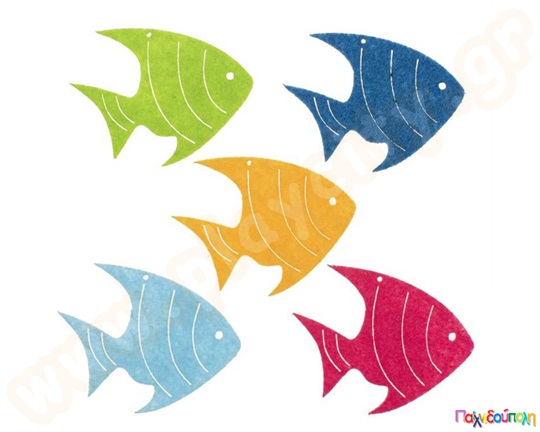 Ψαράκια από τσόχα σετ 5 τεμαχίων