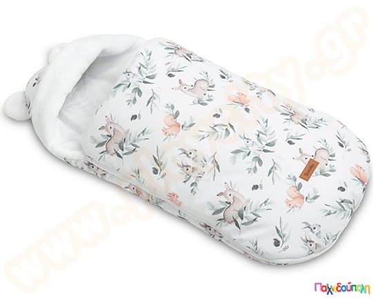 Υπνόσακος - Ποδόσακος καροτσιού ελαφάκια λευκά