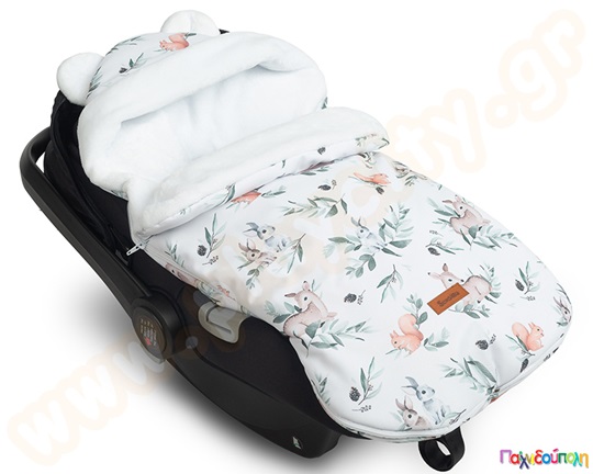 Υπνόσακος - Ποδόσακος καροτσιού ελαφάκια λευκά