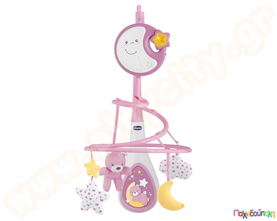 Chicco Περιστρεφόμενο carousel για παιδική κούνια ροζ