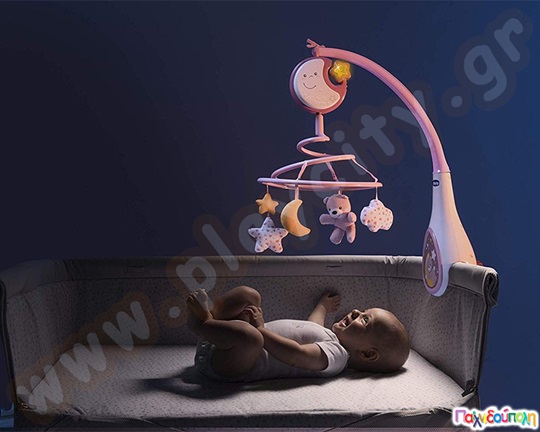 Chicco Περιστρεφόμενο carousel για παιδική κούνια ροζ