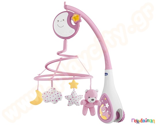 Chicco Περιστρεφόμενο carousel για παιδική κούνια ροζ