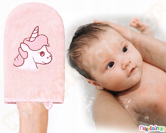 Φυσικό σφουγγάρι μπάνιου μωρού ροζ